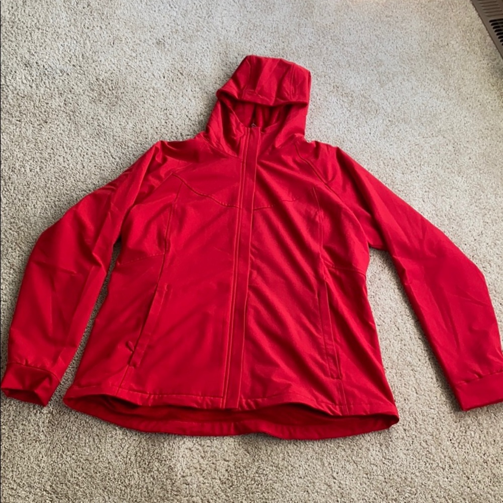 Red soft shell jacket